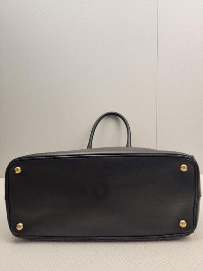 Prada Black Saffiano Lux Double Zip Large Tote (GHW)