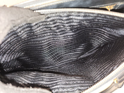 Prada Black Saffiano Lux Double Zip Large Tote (GHW)