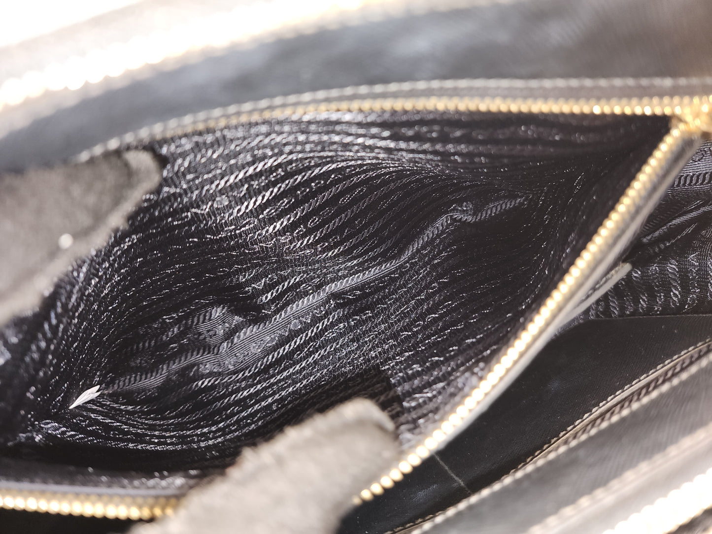 Prada Black Saffiano Lux Double Zip Large Tote (GHW)