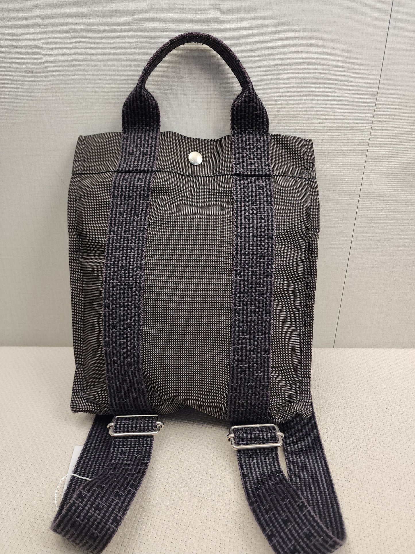 Hermes Grey Canvas Herline PM Backpack