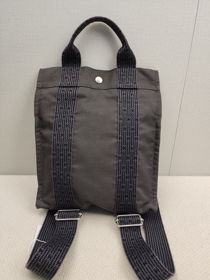 Hermes Grey Canvas Herline PM Backpack