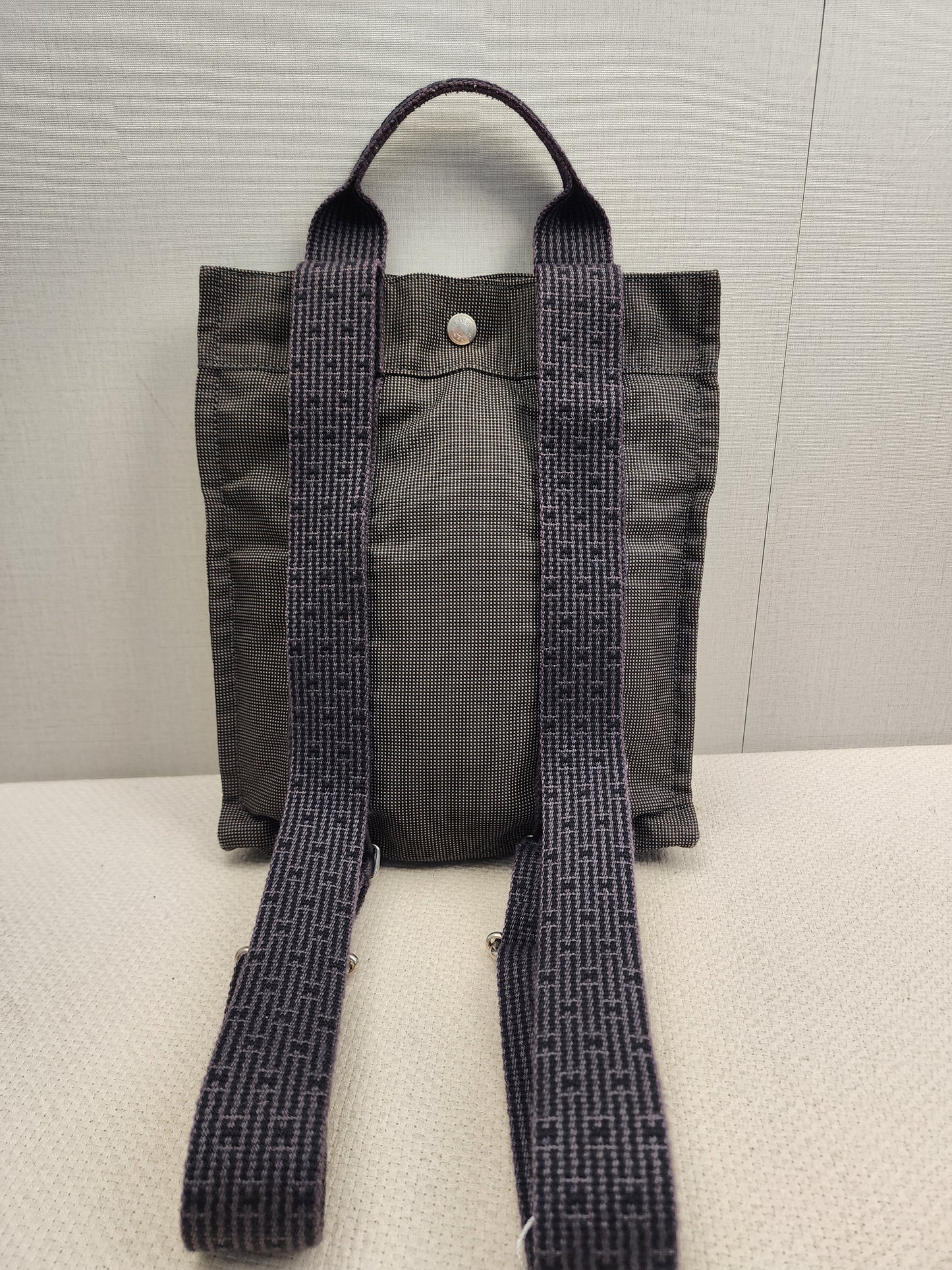 Hermes Grey Canvas Herline PM Backpack