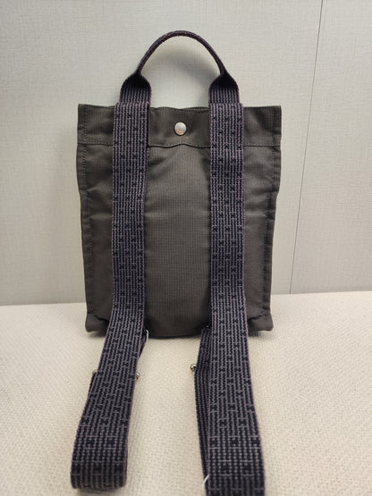 Hermes Grey Canvas Herline PM Backpack