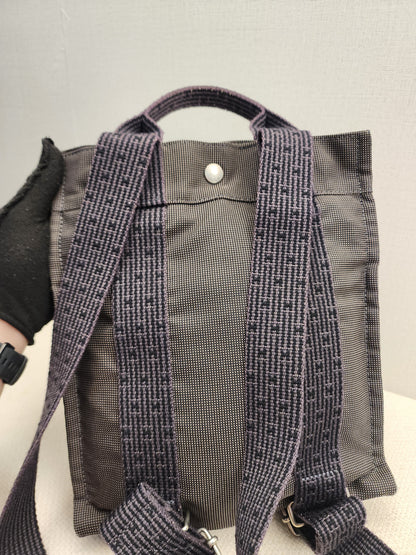 Hermes Grey Canvas Herline PM Backpack