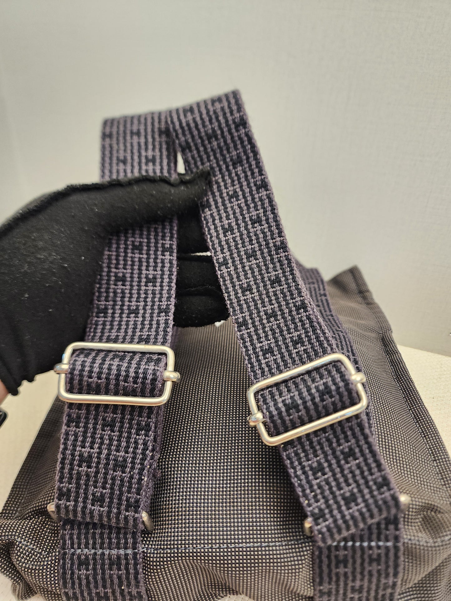 Hermes Grey Canvas Herline PM Backpack