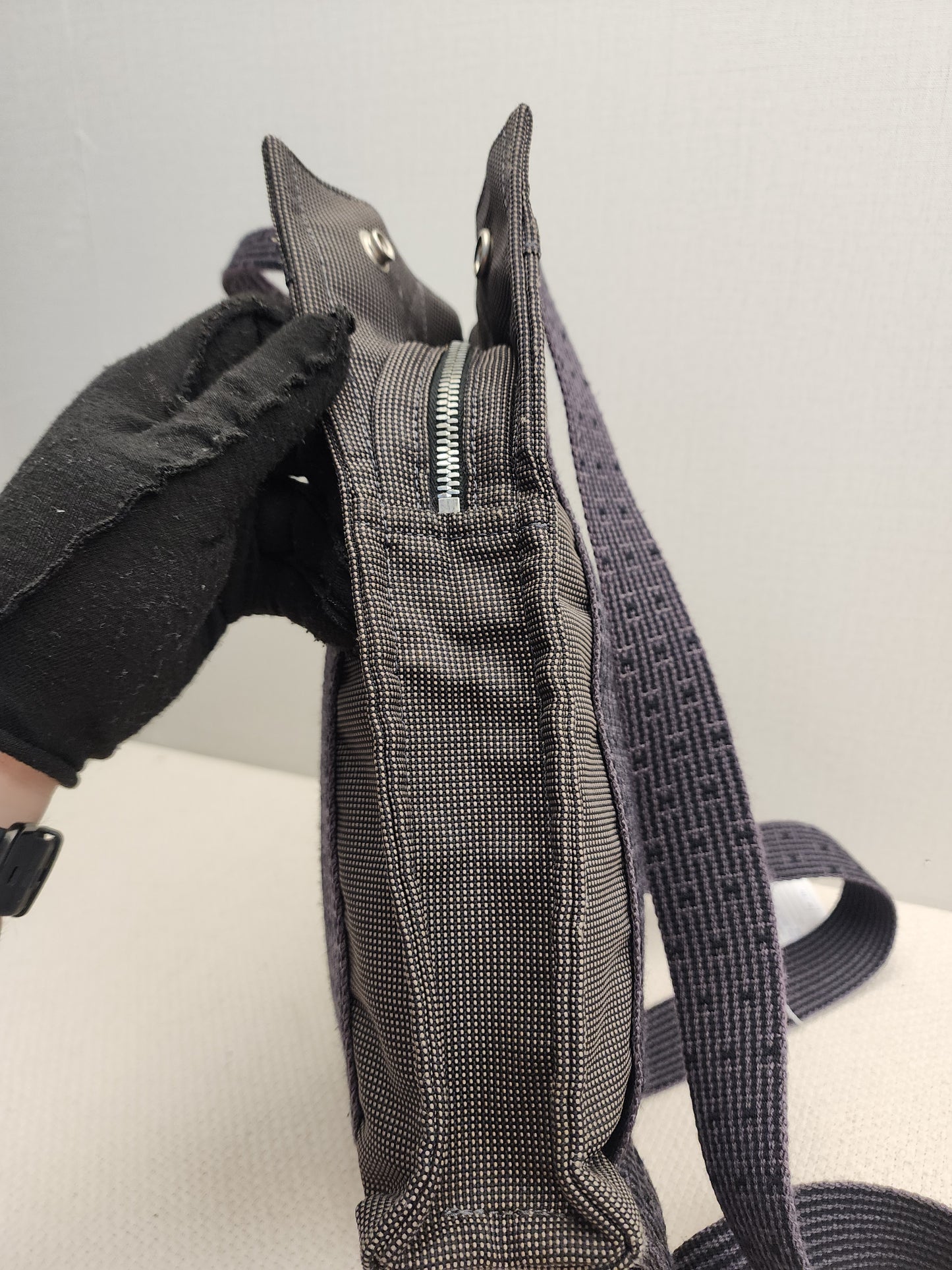 Hermes Grey Canvas Herline PM Backpack