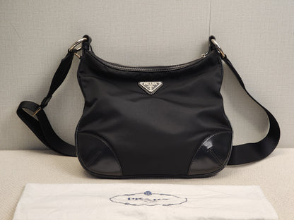 Prada Black Nylon Besace Messenger Bag