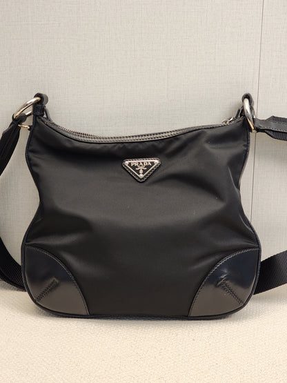 Prada Black Nylon Besace Messenger Bag
