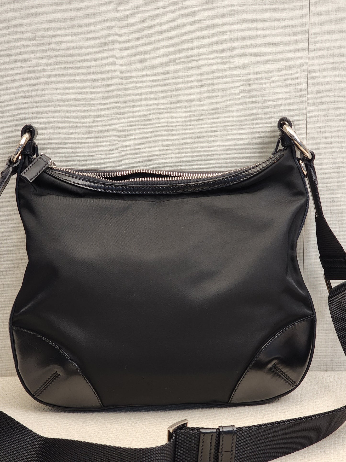 Prada Black Nylon Besace Messenger Bag