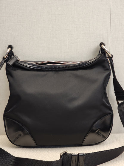 Prada Black Nylon Besace Messenger Bag