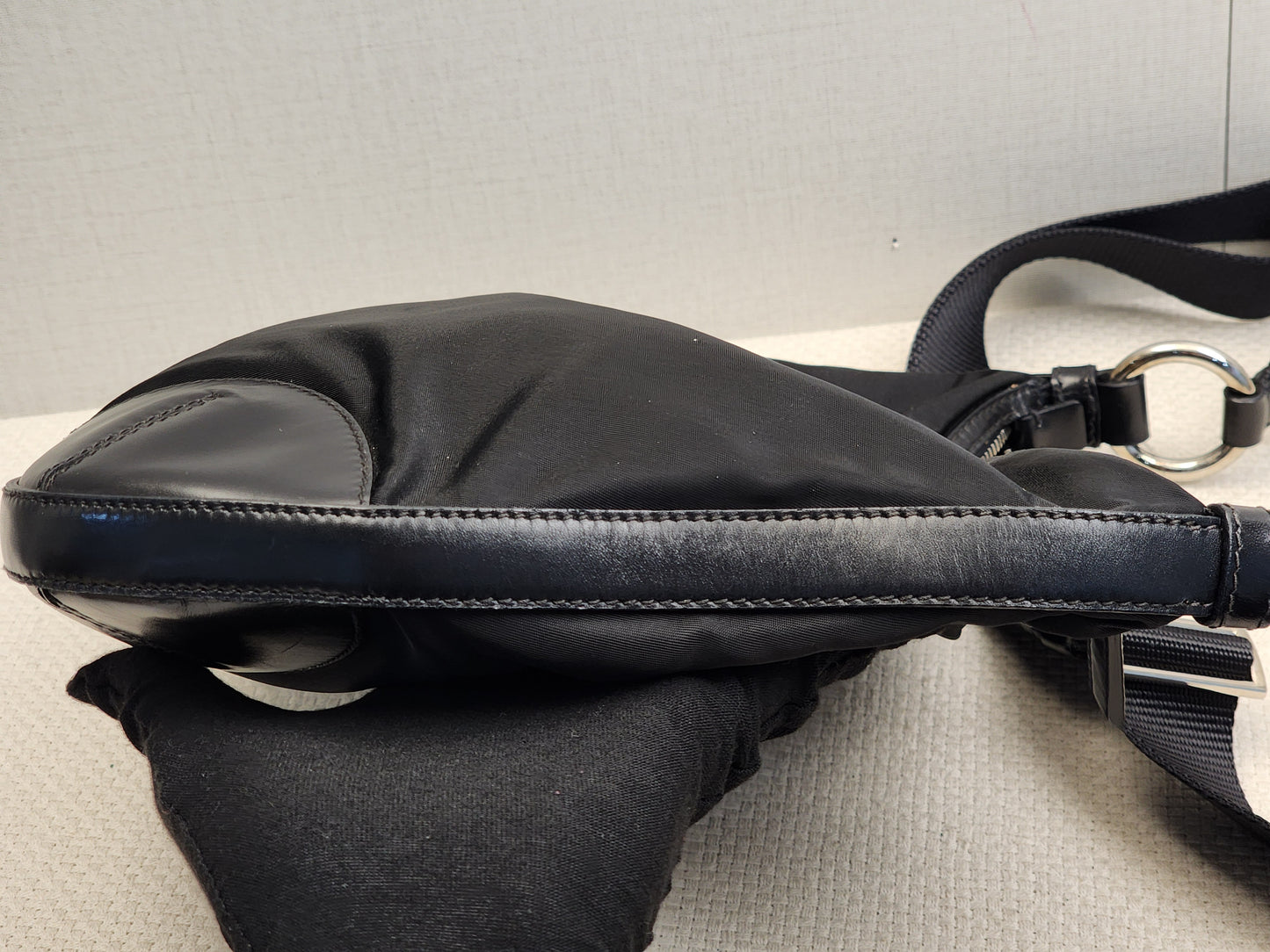 Prada Black Nylon Besace Messenger Bag