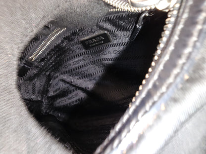 Prada Black Nylon Besace Messenger Bag