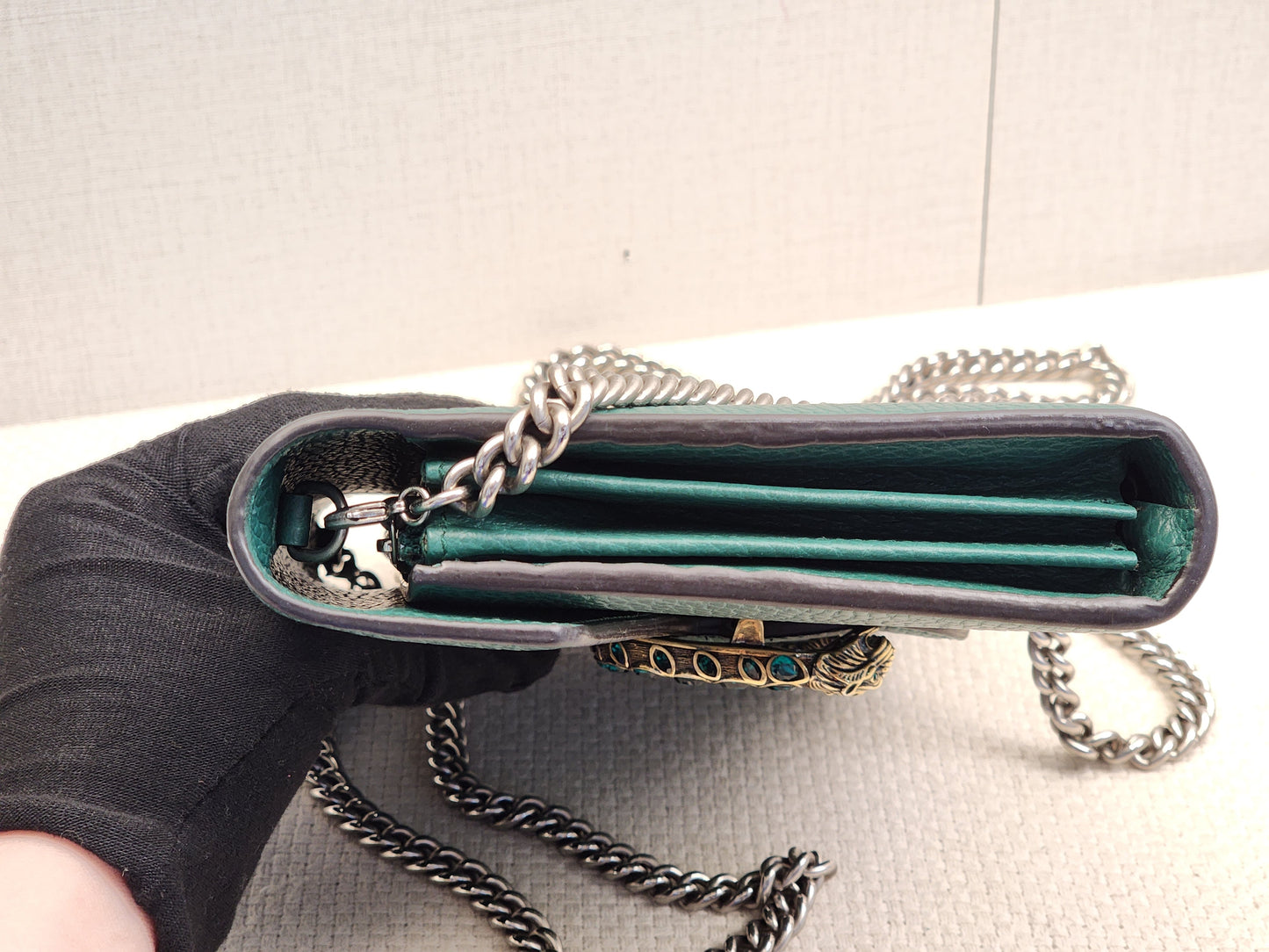 Gucci Green Calfskin Dionysus WOC