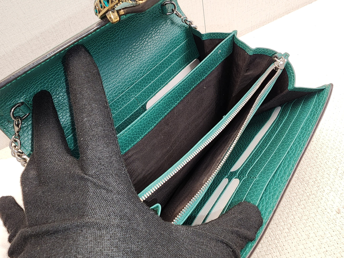 Gucci Green Calfskin Dionysus WOC