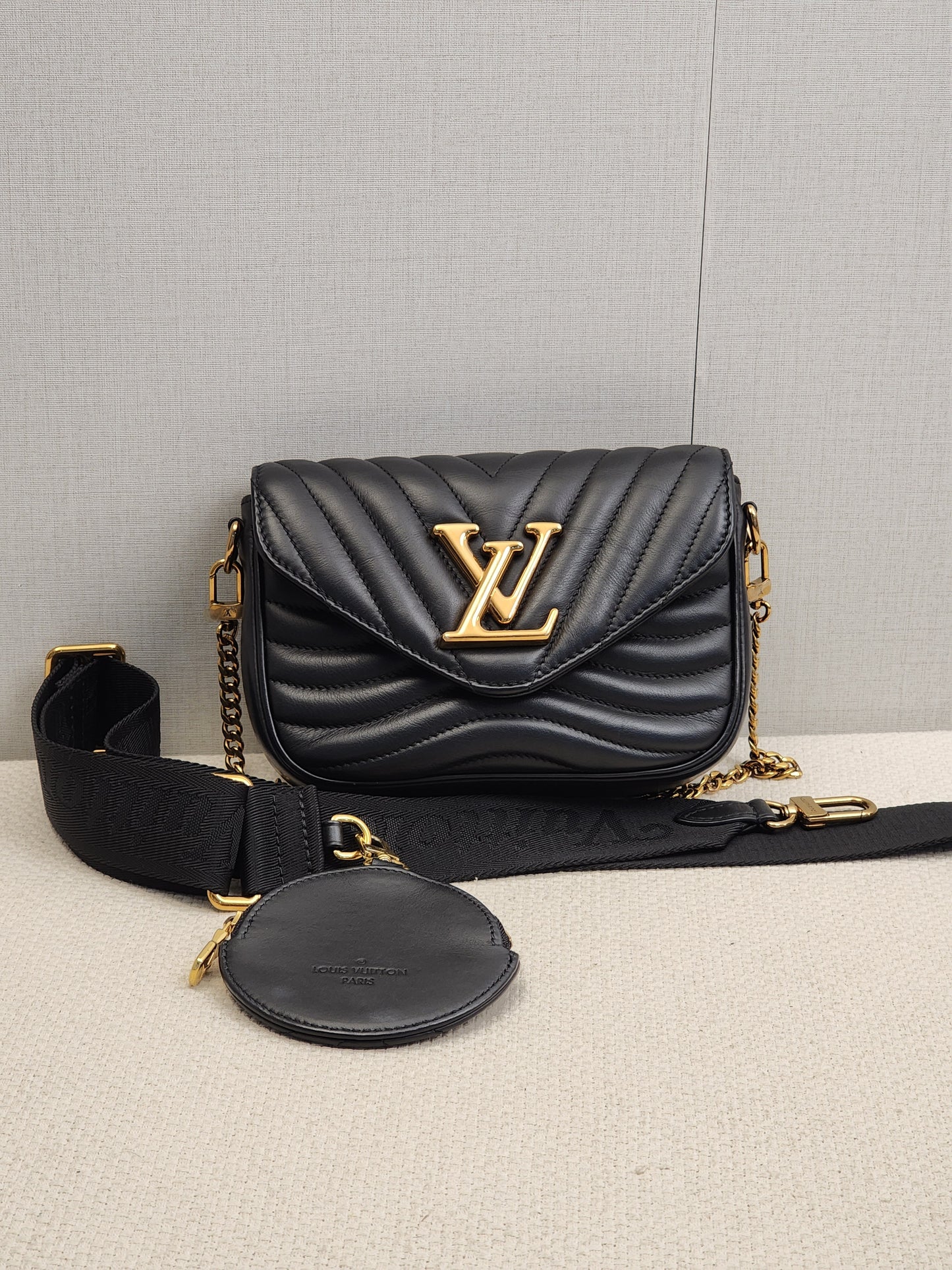 LV Black Calfskin New Wave Multi Pochette