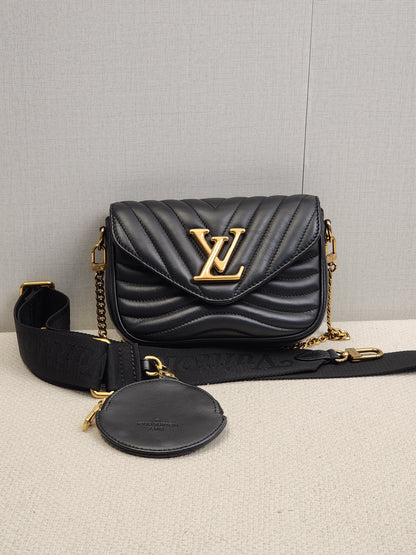LV Black Calfskin New Wave Multi Pochette