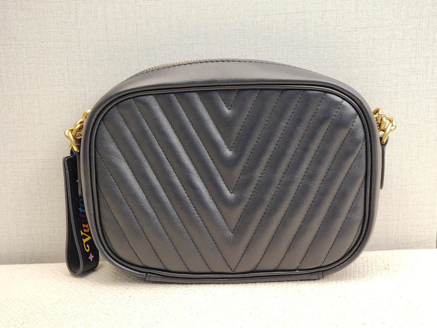 LV Black Calfskin Wave Camera Bag