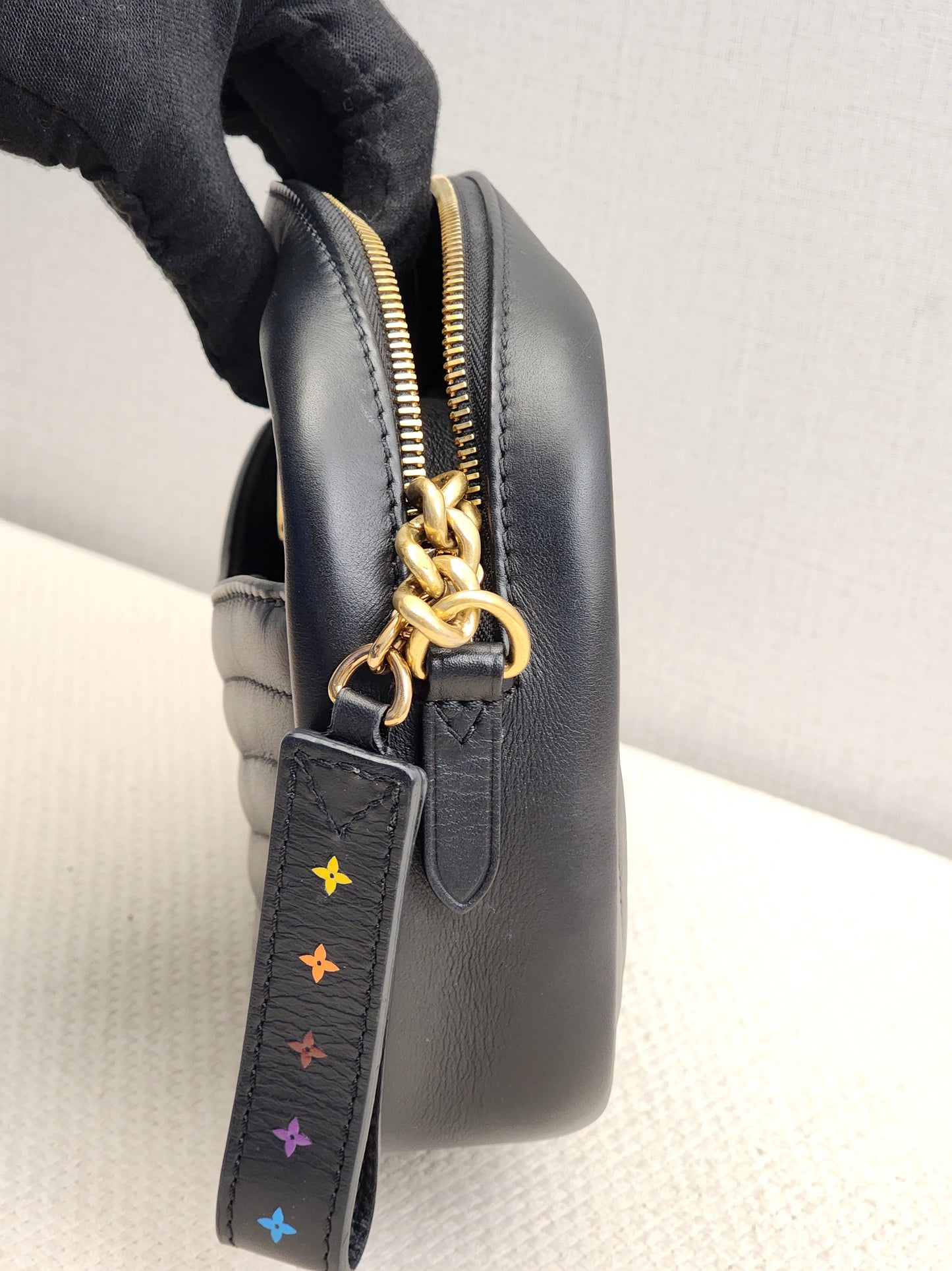 LV Black Calfskin Wave Camera Bag