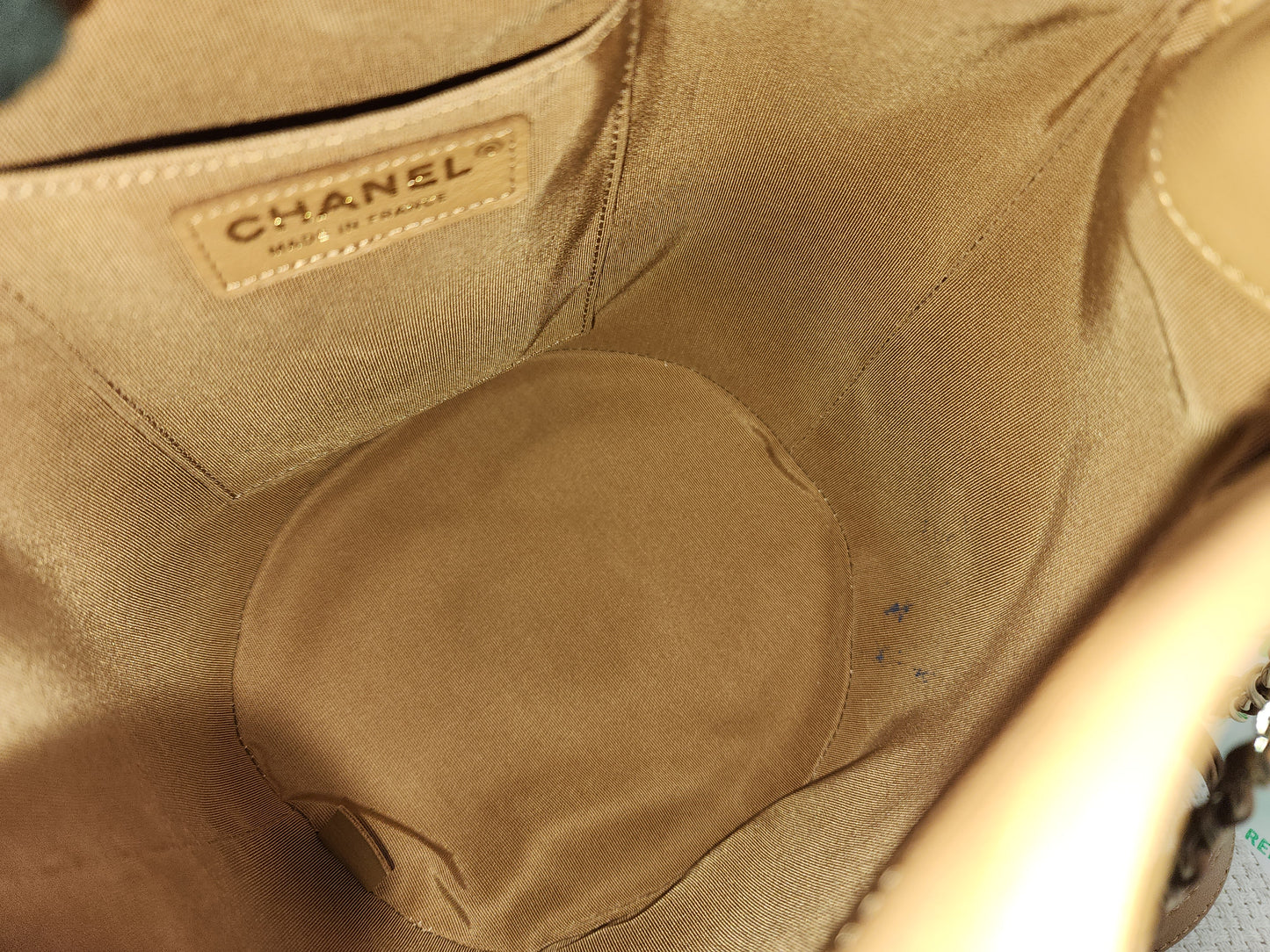Chanel Caramel Brown Lambskin Small Chevron Bucket Drawstring Bag (LGHW)