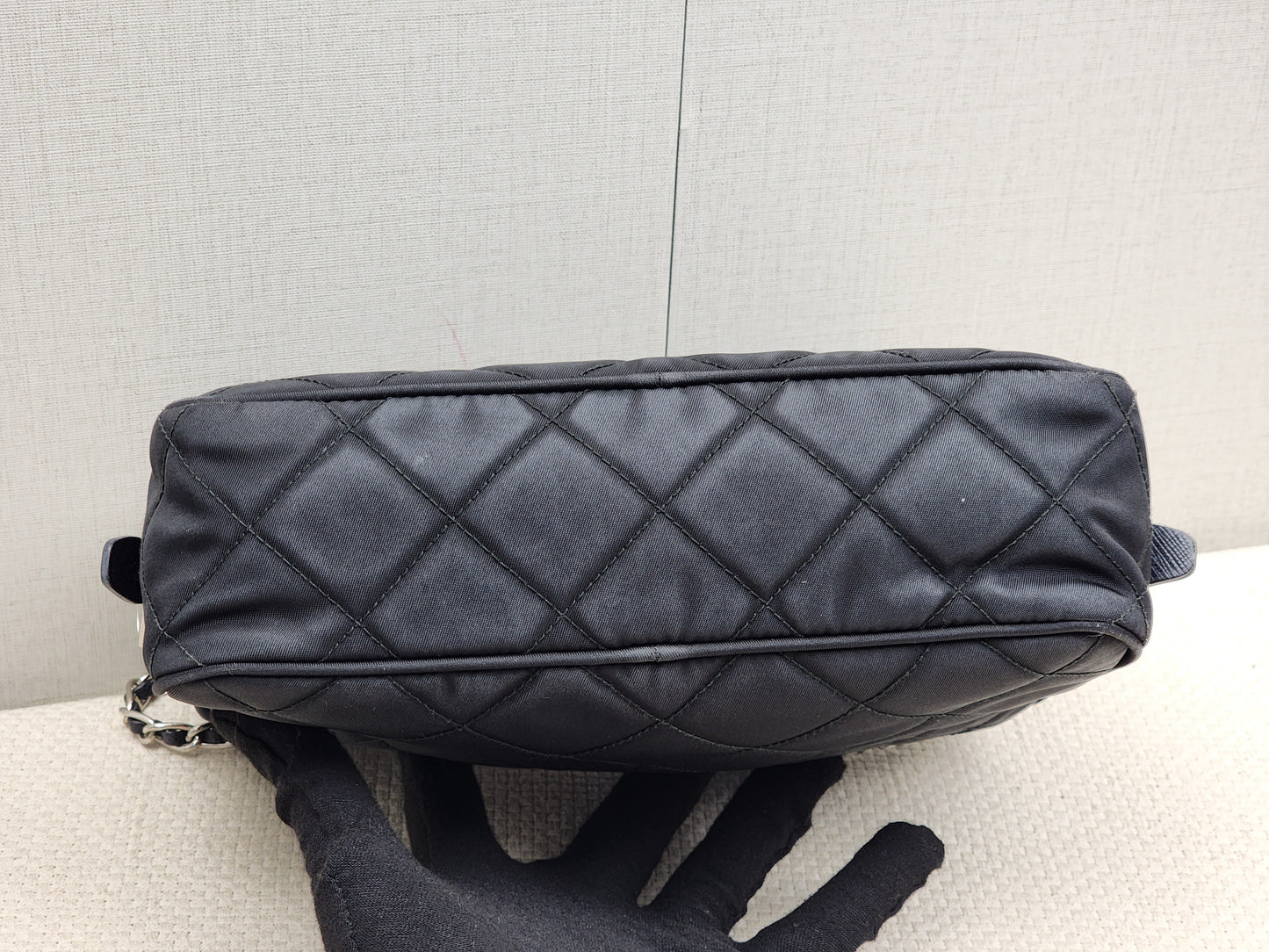 Prada Black Quilted Tessuto Nylon Bandoliera Bag