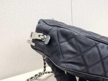 Prada Black Quilted Tessuto Nylon Bandoliera Bag