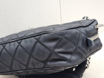 Prada Black Quilted Tessuto Nylon Bandoliera Bag