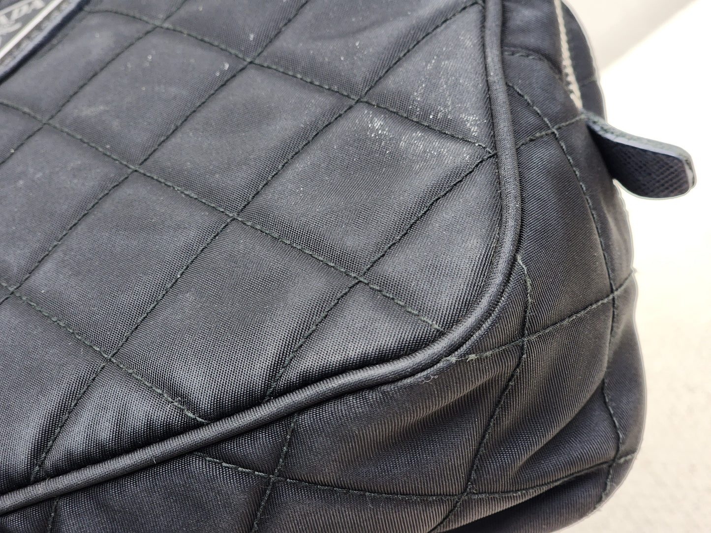 Prada Black Quilted Tessuto Nylon Bandoliera Bag