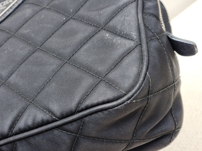 Prada Black Quilted Tessuto Nylon Bandoliera Bag