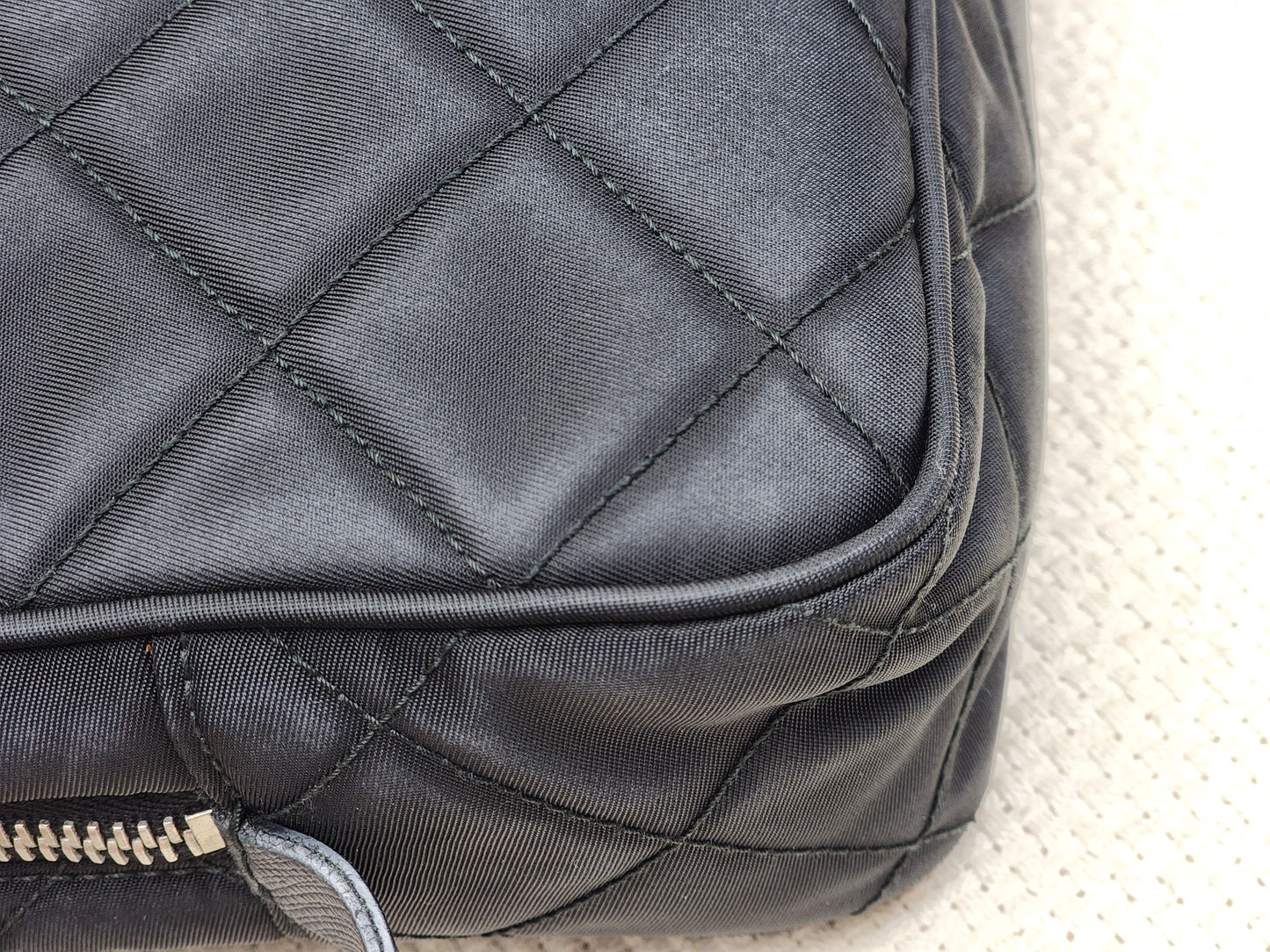 Prada Black Quilted Tessuto Nylon Bandoliera Bag