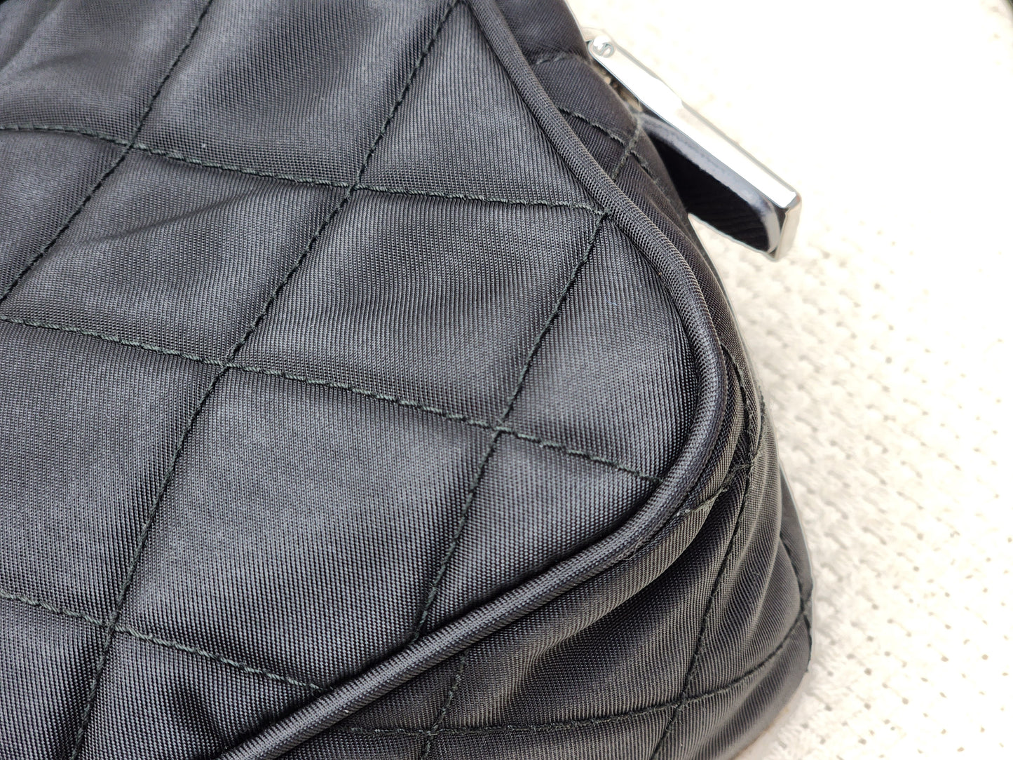 Prada Black Quilted Tessuto Nylon Bandoliera Bag
