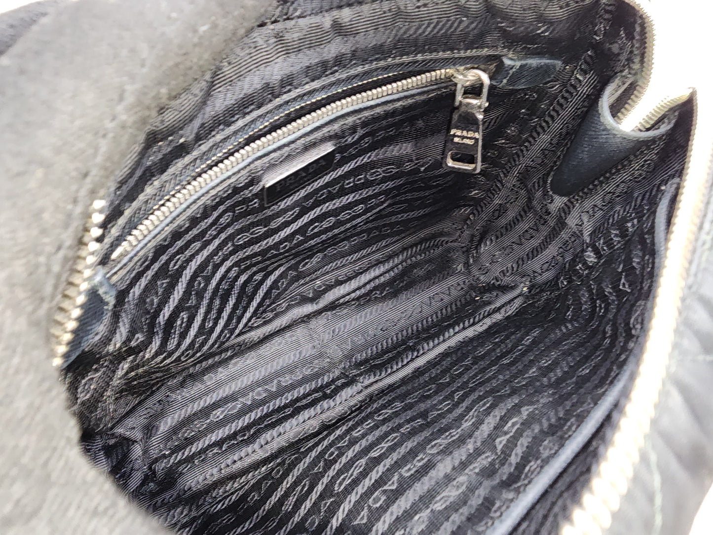 Prada Black Quilted Tessuto Nylon Bandoliera Bag