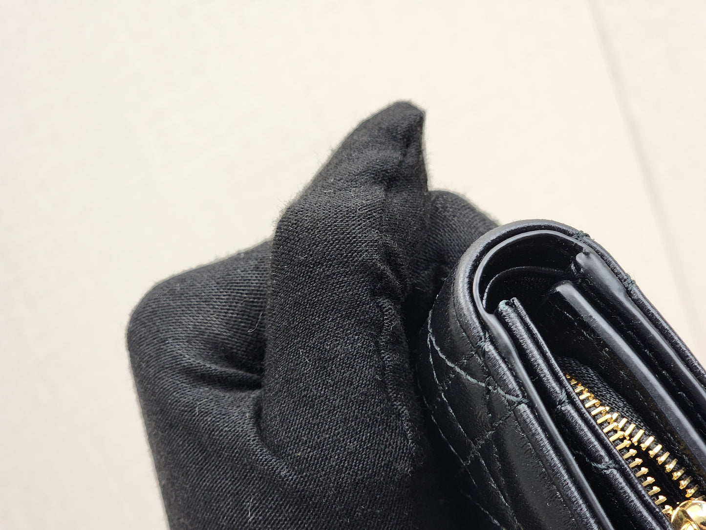 Dior Black Lambskin My Dior Hibiscus Wallet (GHW)
