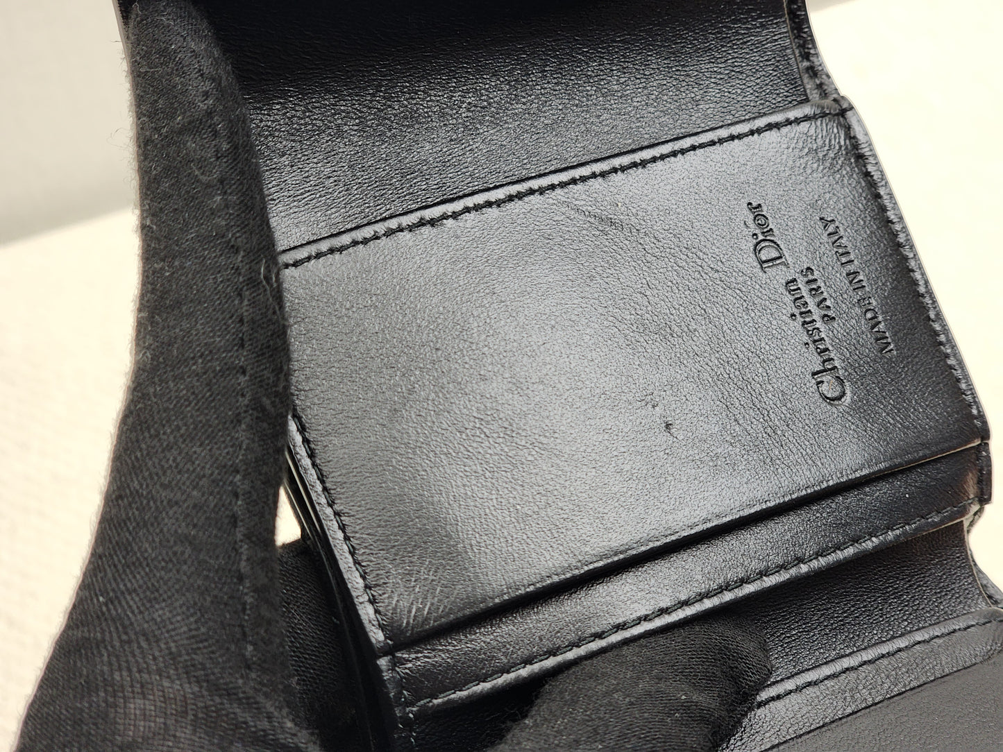 Dior Black Lambskin My Dior Hibiscus Wallet (GHW)