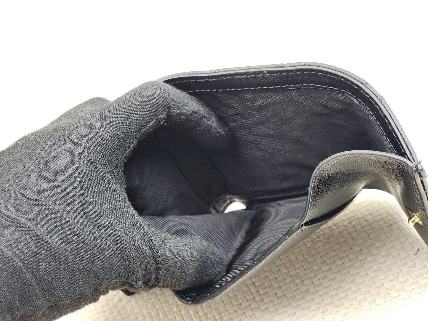 Dior Black Lambskin My Dior Hibiscus Wallet (GHW)