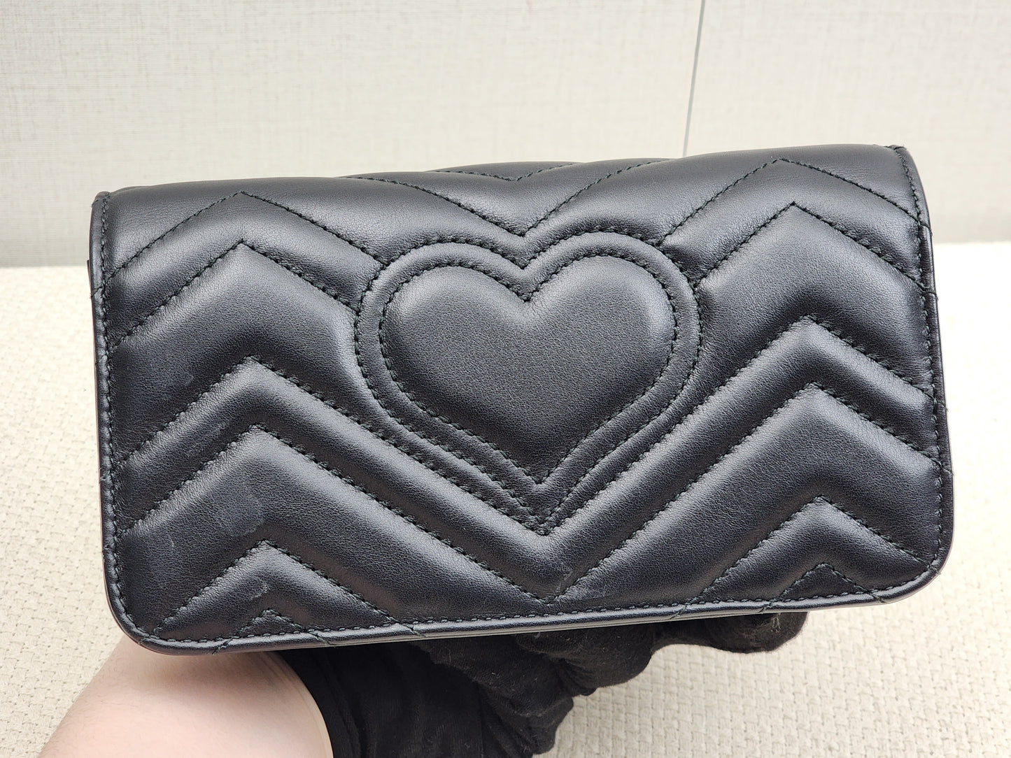 Gucci Black Marmont Mini Chain Wallet
