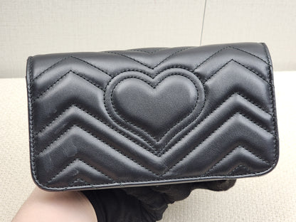 Gucci Black Marmont Mini Chain Wallet