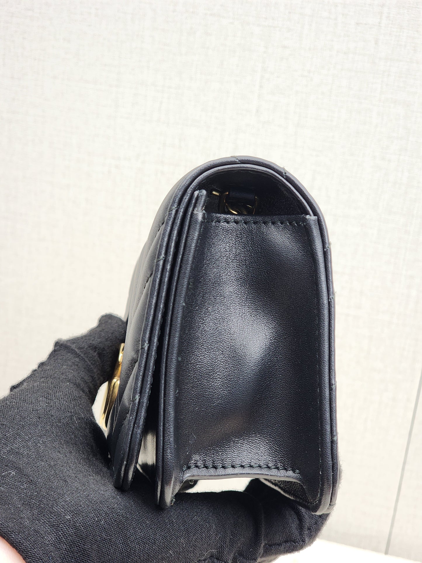 Gucci Black Marmont Mini Chain Wallet