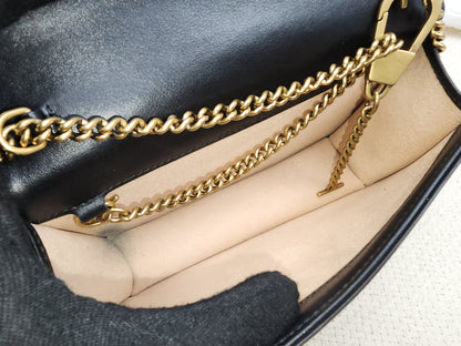 Gucci Black Marmont Mini Chain Wallet