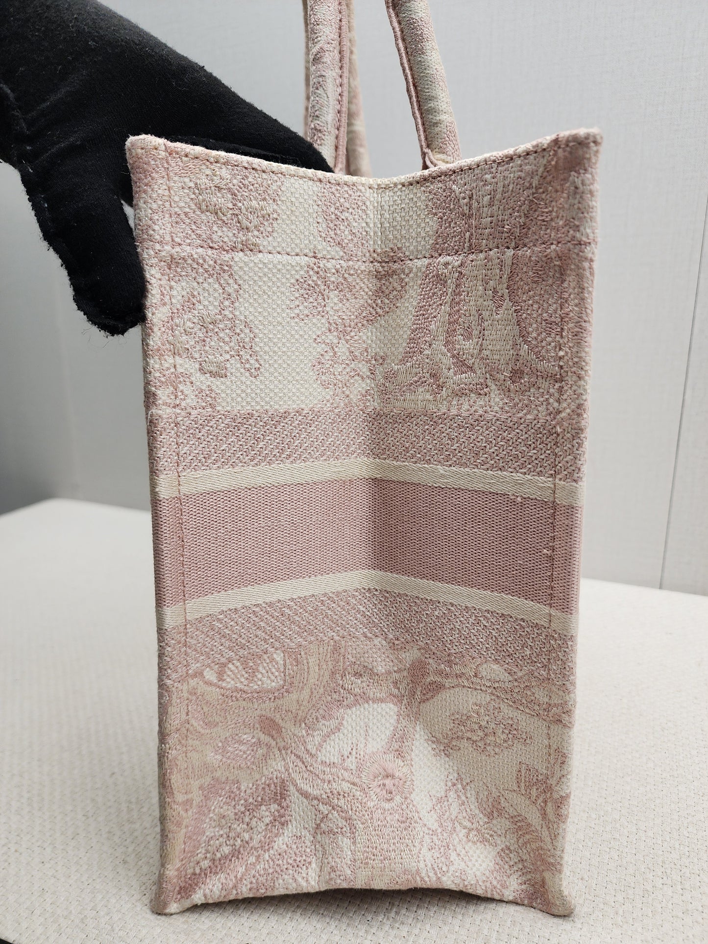 Dior Pink Toile De Jouy Embroidered Medium Book Tote
