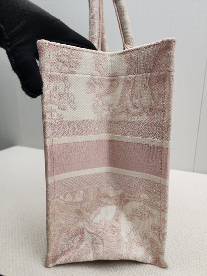 Dior Pink Toile De Jouy Embroidered Medium Book Tote