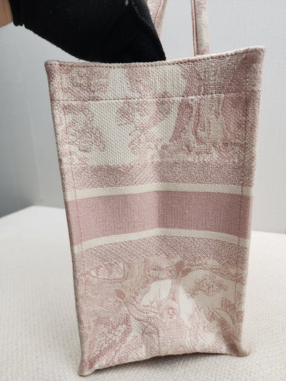 Dior Pink Toile De Jouy Embroidered Medium Book Tote
