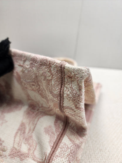 Dior Pink Toile De Jouy Embroidered Medium Book Tote