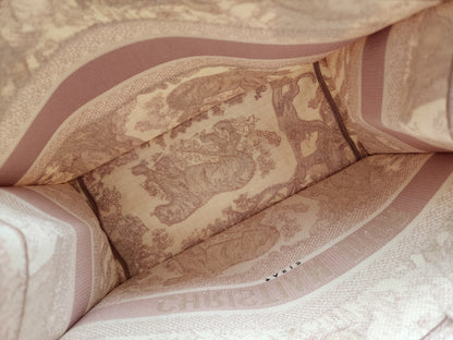 Dior Pink Toile De Jouy Embroidered Medium Book Tote