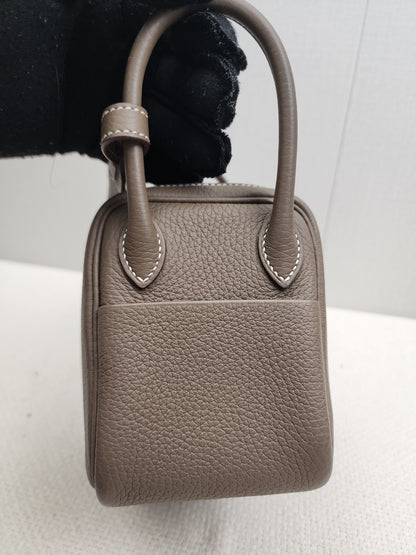 Hermes Etoupe Mini Lindy (GHW)