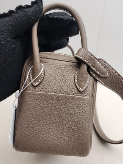 Hermes Etoupe Mini Lindy (GHW)