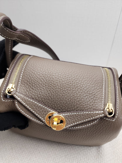 Hermes Etoupe Mini Lindy (GHW)