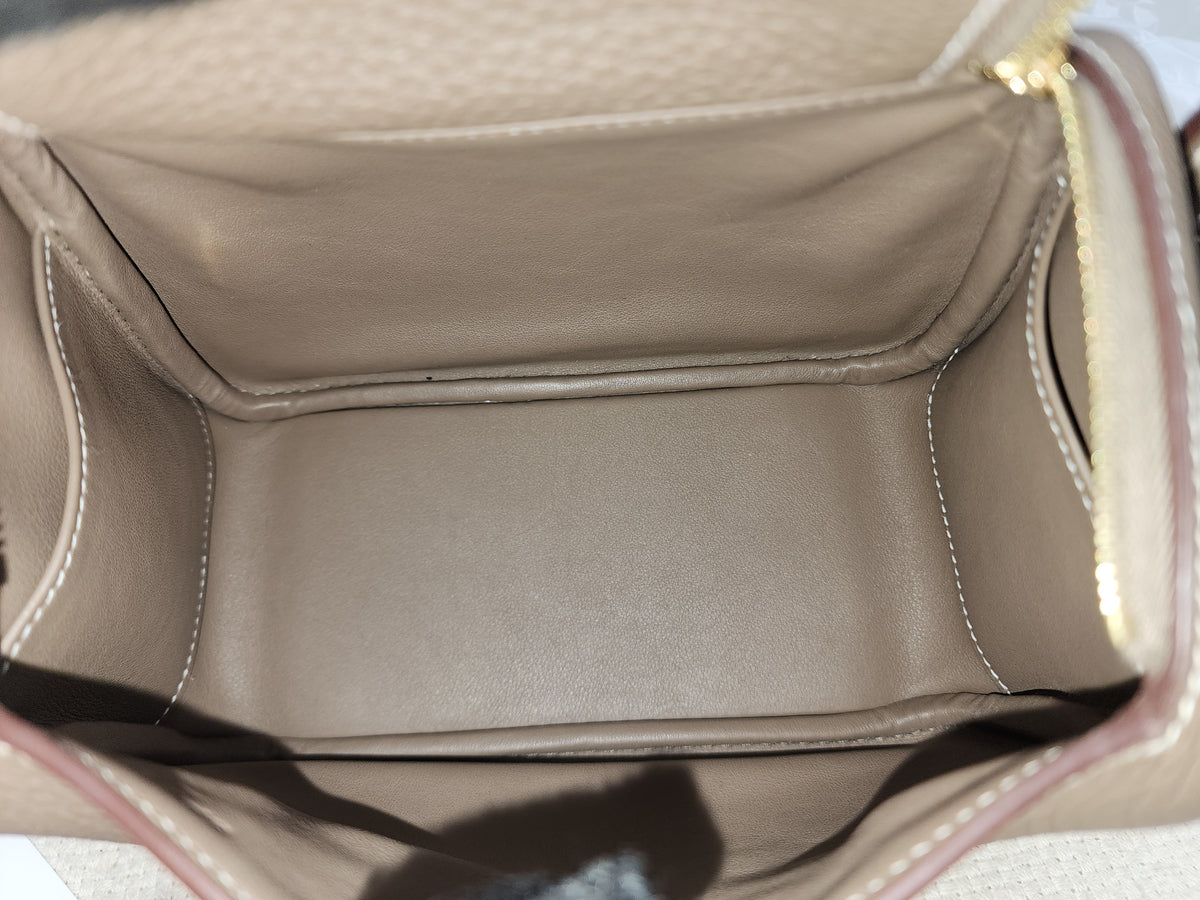 Hermes Etoupe Mini Lindy (GHW)