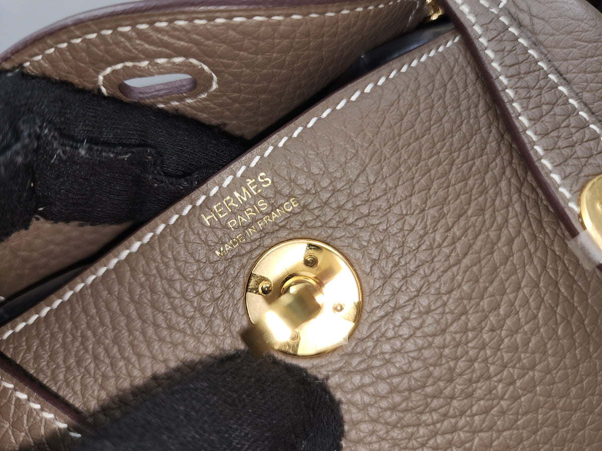 Hermes Etoupe Mini Lindy (GHW)
