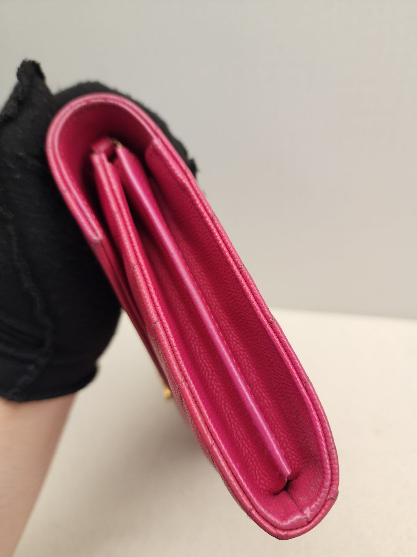 YSL Hot Pink Grain de Poudre Classic Cassandra WOC (GHW)