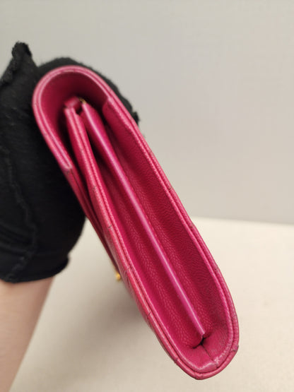 YSL Hot Pink Grain de Poudre Classic Cassandra WOC (GHW)
